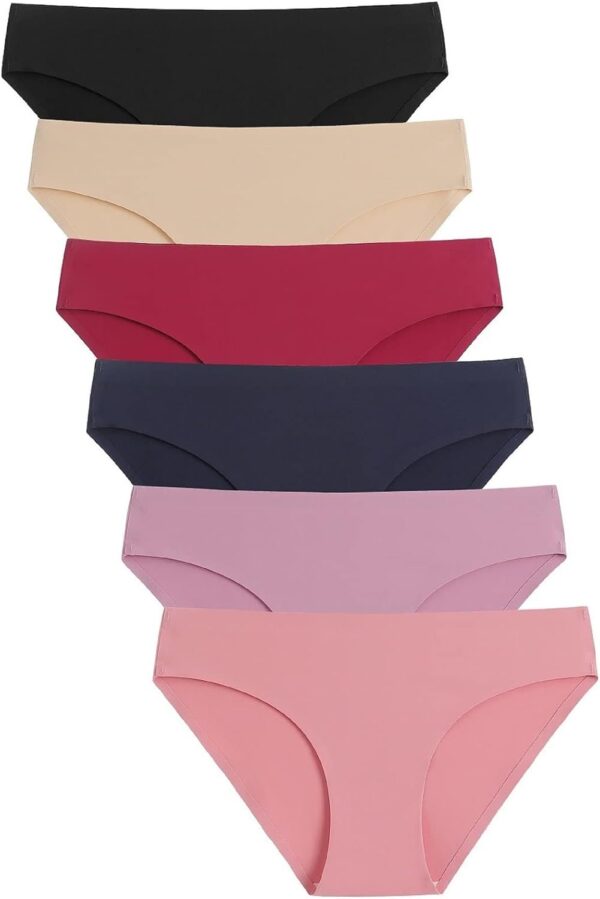 Women Seamless Underwear No Show Stretch Bikini Panties Silky Invisible Hipster 6 Pack