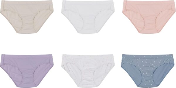Women Organic Cotton Panties Pack,  Underwear, 6-Pack (Colors May Vary)