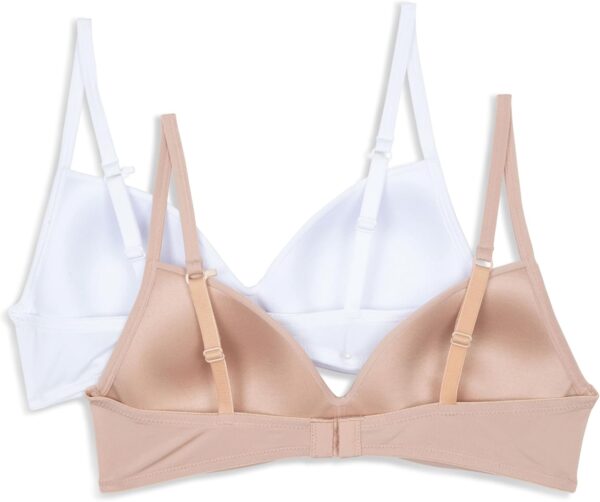 Girl's Molded Wirefree Bra 2-Pack, Nude/White, 30A - Image 2