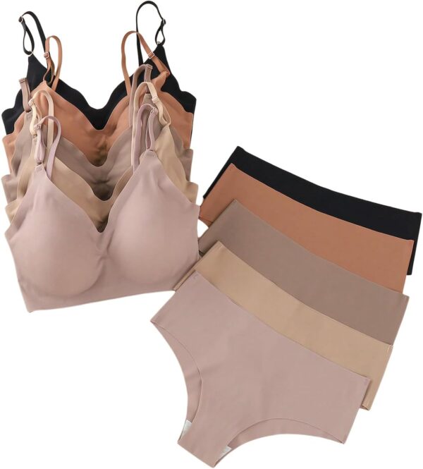 Women 10 Piece No Show Sexy Lingerie Sets Seamless Wireless Bra and Panty Set