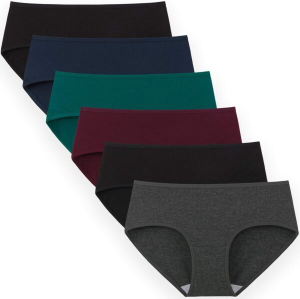 Women Underwear Cotton Hipster Panties Regular & Plus Size 6-Pack