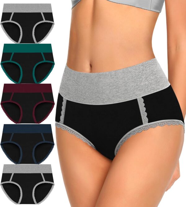 Women Underwear Cotton High Waisted Soft Briefs Full Coverage Comfort Panties Multipack