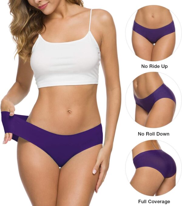 Women Seamless Hipster Underwear No Show Panties Soft Stretch Bikini Underwears Multi-Pack - Image 2