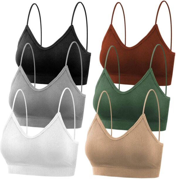 Padded s for Women, 6 Pcs Sports Bras for Women Pack, V Neck Cami  Bra for Women Girls