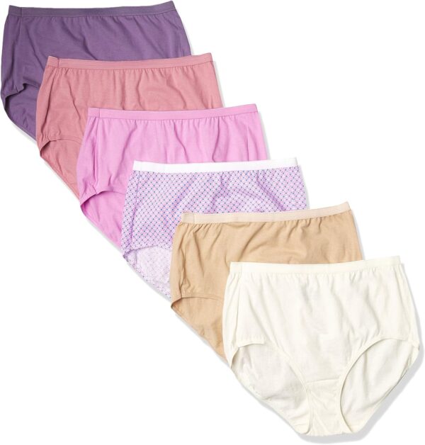 Women  High-Waist Cotton Brief Underwear, High-Rise Brief, 6-Pack (Colors May Vary)