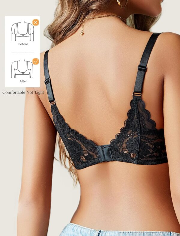 Lace Bras for Women s with Underwire Full Coverage Sexy Bra Everyday Lingerie NO Padded - Image 2