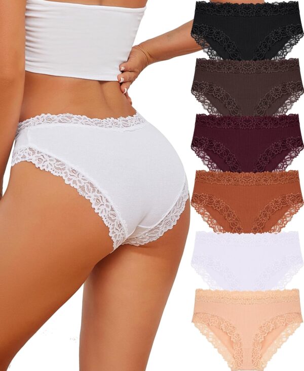 Cotton Underwear for Women  Bikini Women Underwear Pack Sexy Lace Wasit Hipster Brief Panties for Ladies