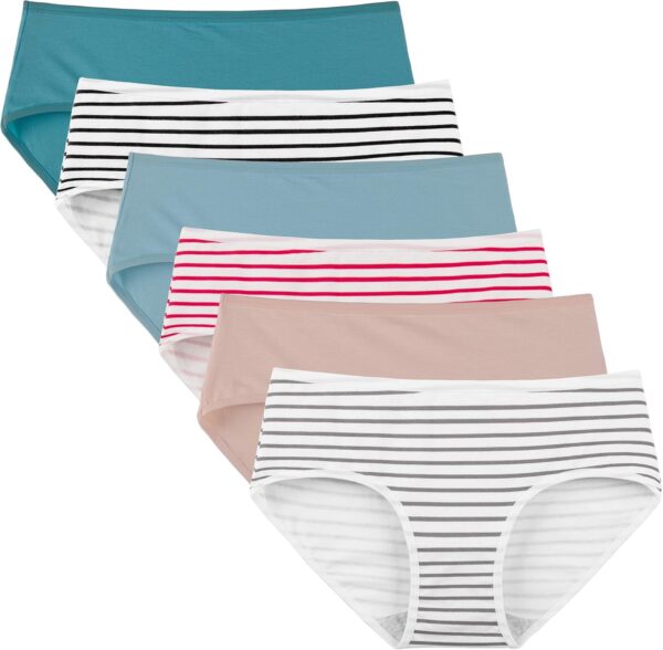Women Underwear Cotton Hipster Panties Regular & Plus Size 6-Pack